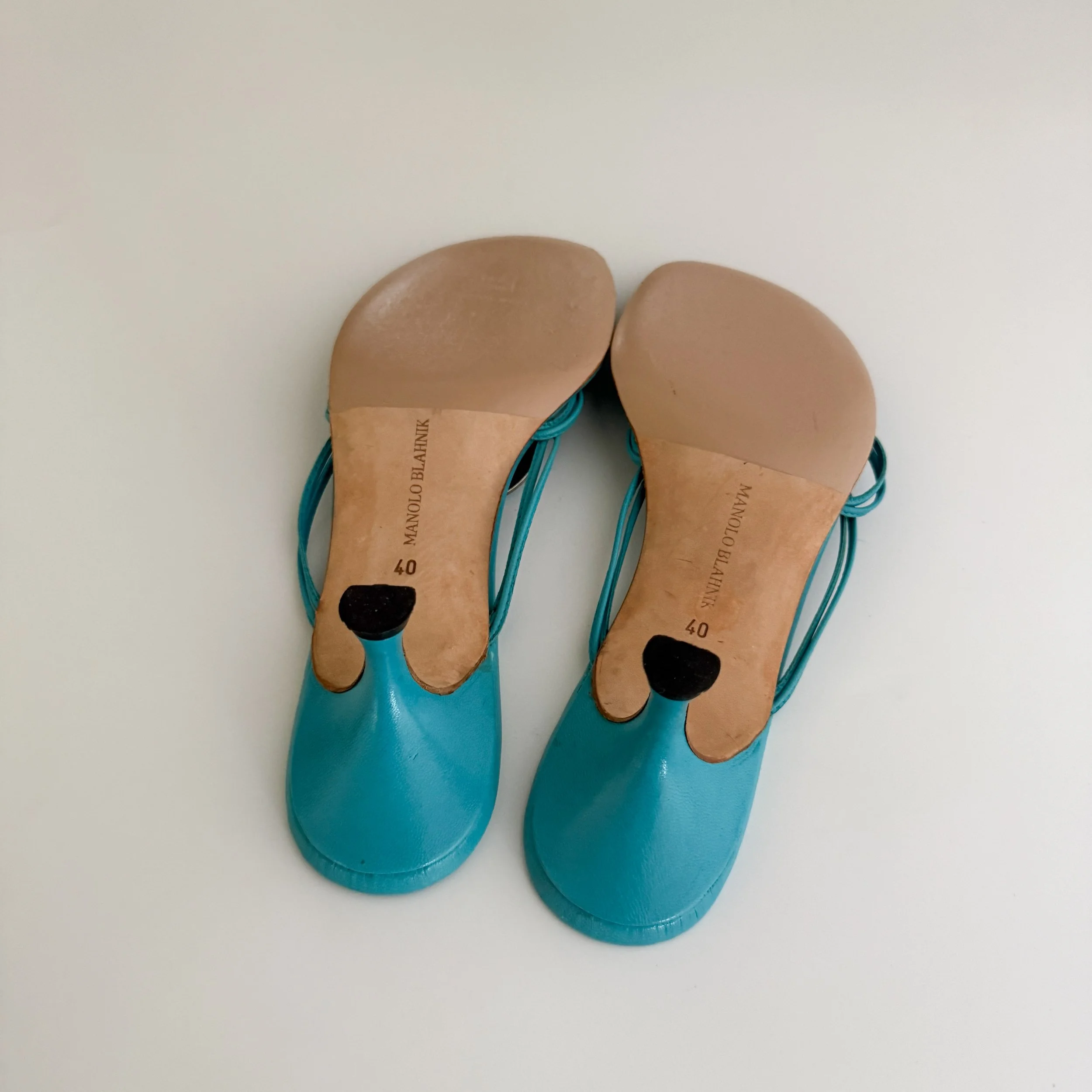 Fendi Vintage Hand-Painted Wooden Block Sandal Heels (US 6.5